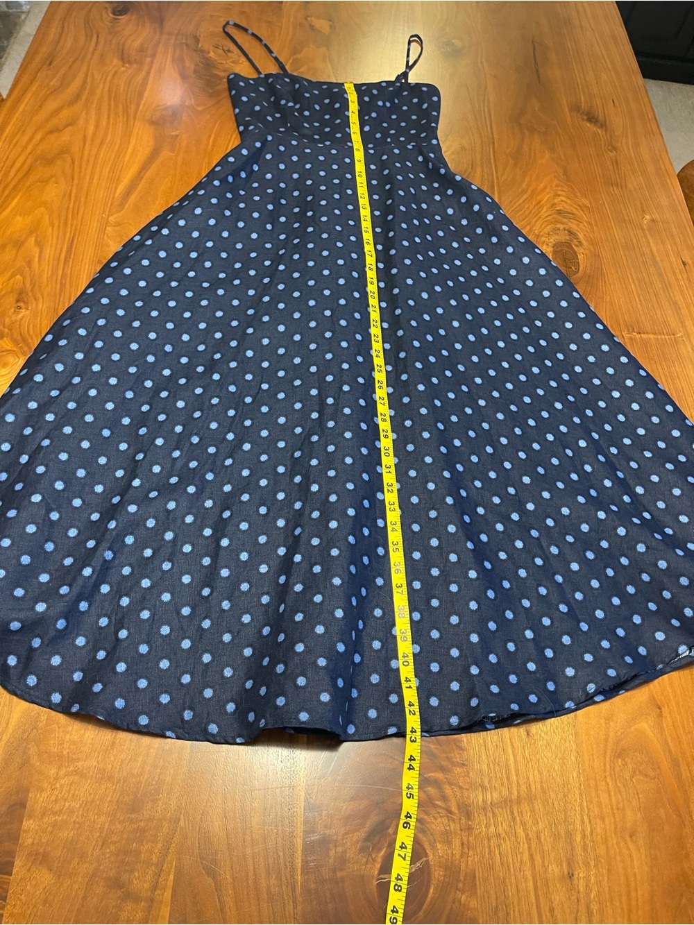 Reformation Monette Linen Dress Navy Polka Dot - Picture 11 of 14